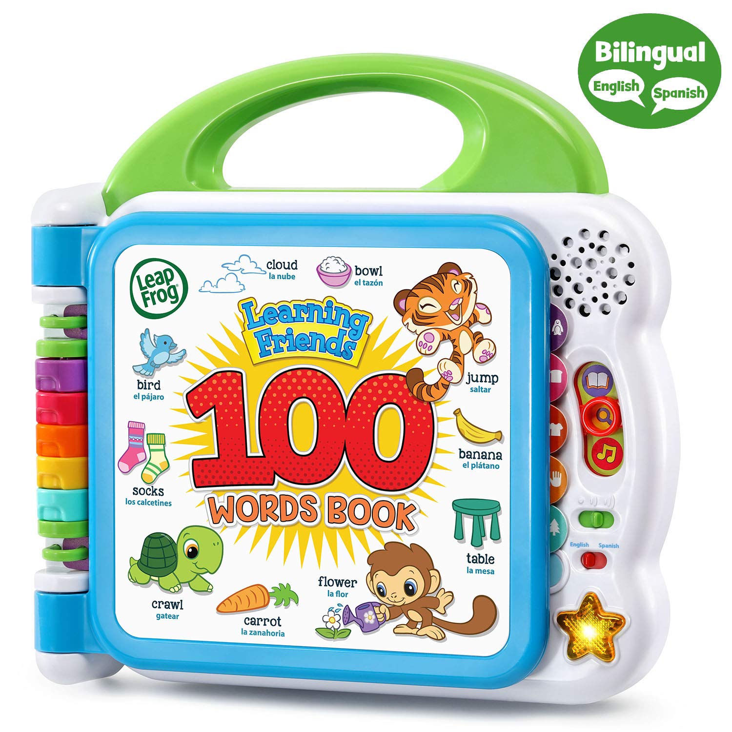LeapFrog interactive book showing animal friends and vocabulary