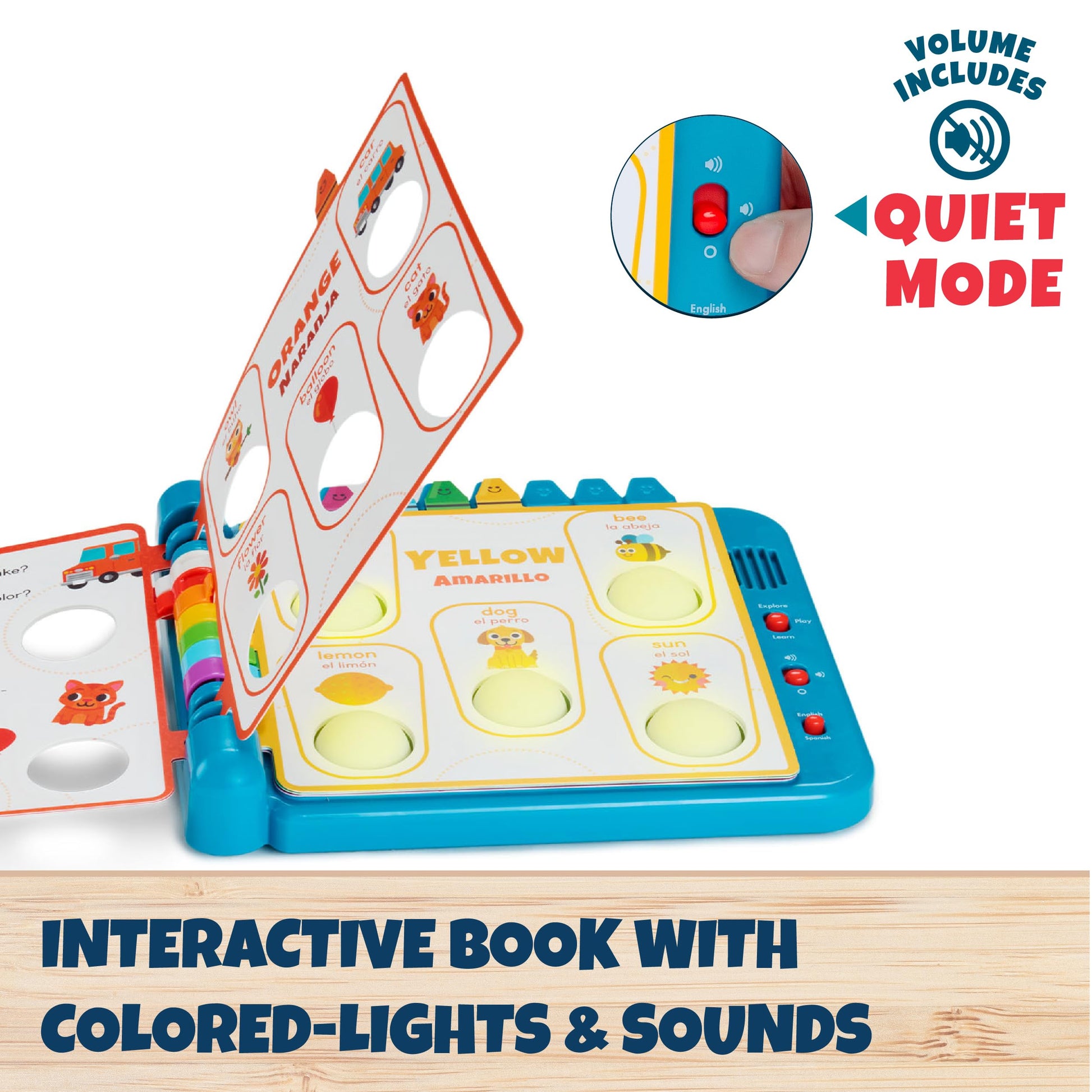 Toddler hands using Chuckle and Roar interactive book bubbles