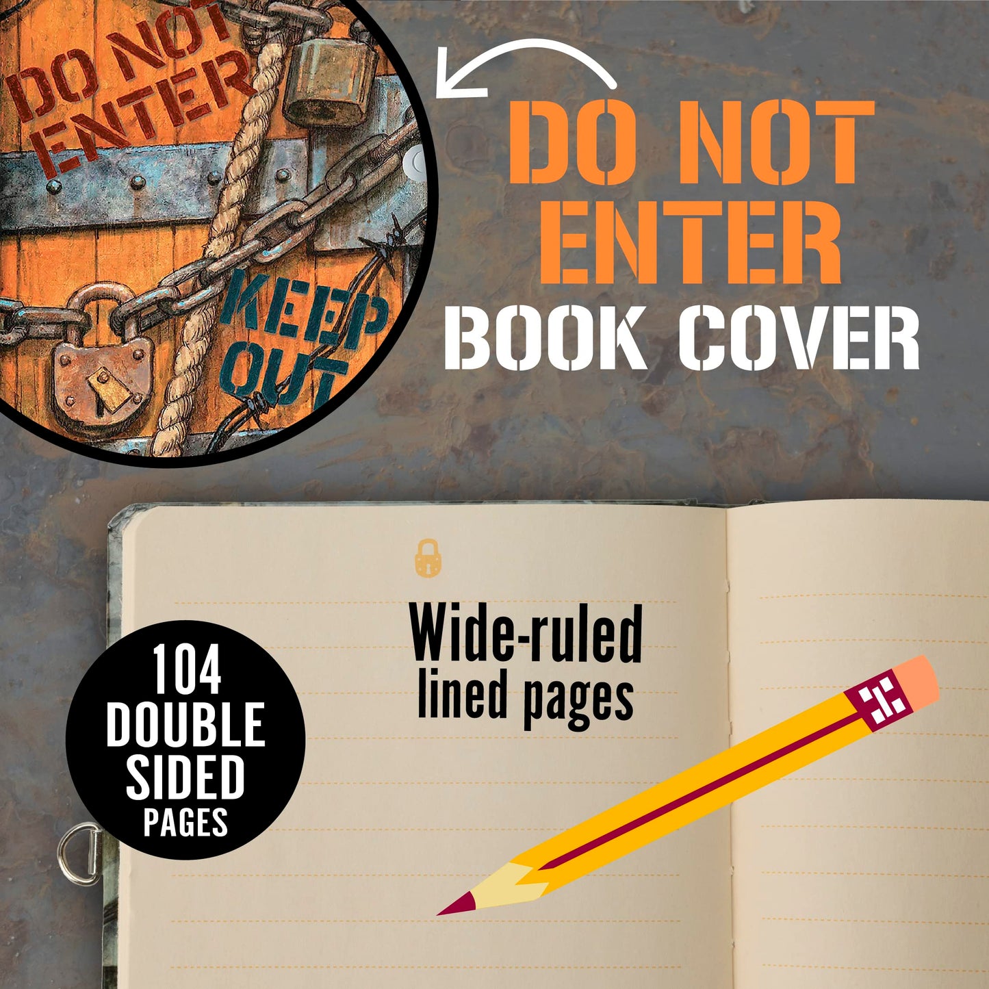 Peaceable Kingdom Keep Out diary side profile showing thickness