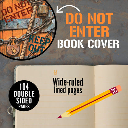 Peaceable Kingdom Keep Out diary side profile showing thickness