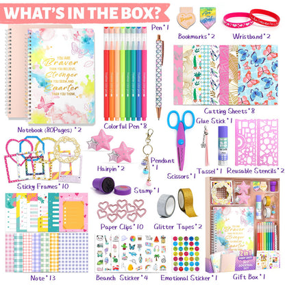 Adusriz journal kit contents and stationery supplies