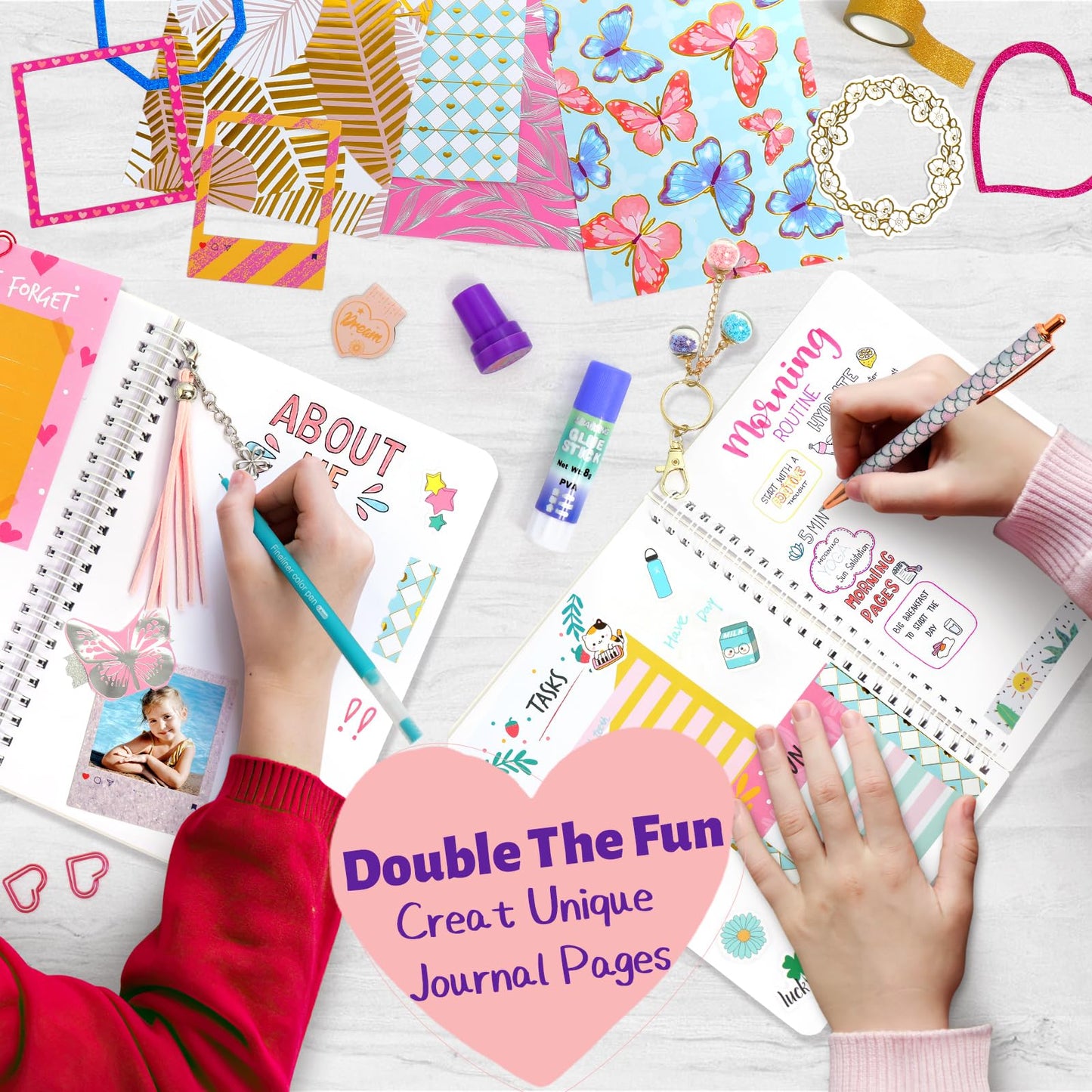 Girls DIY scrapbook and diary set in gift box