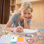 Two spiral notebooks with colorful stickers and pens