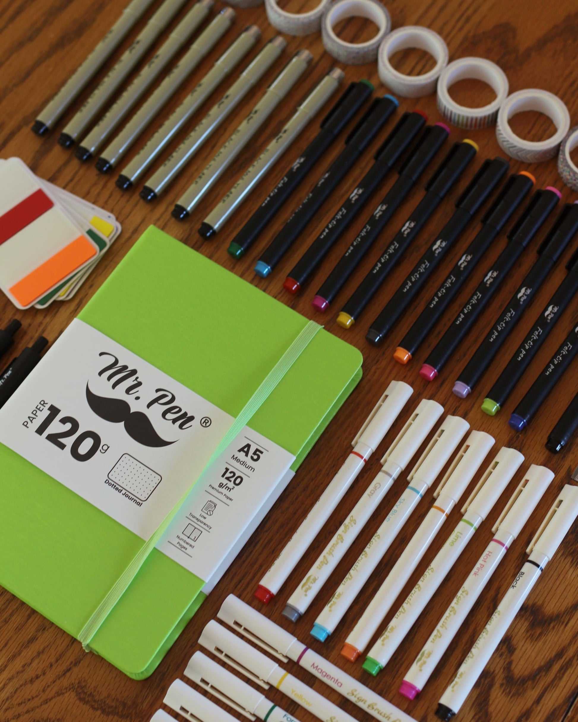 Selection of decorative washi tapes and sticky tabs