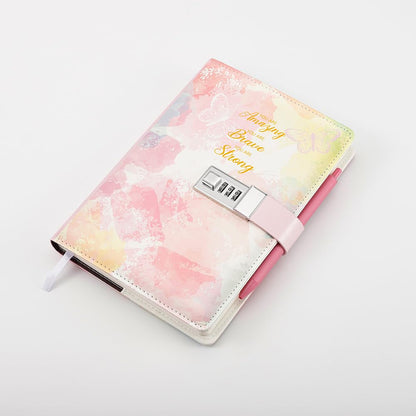 Nollh journal with metal combination lock close up
