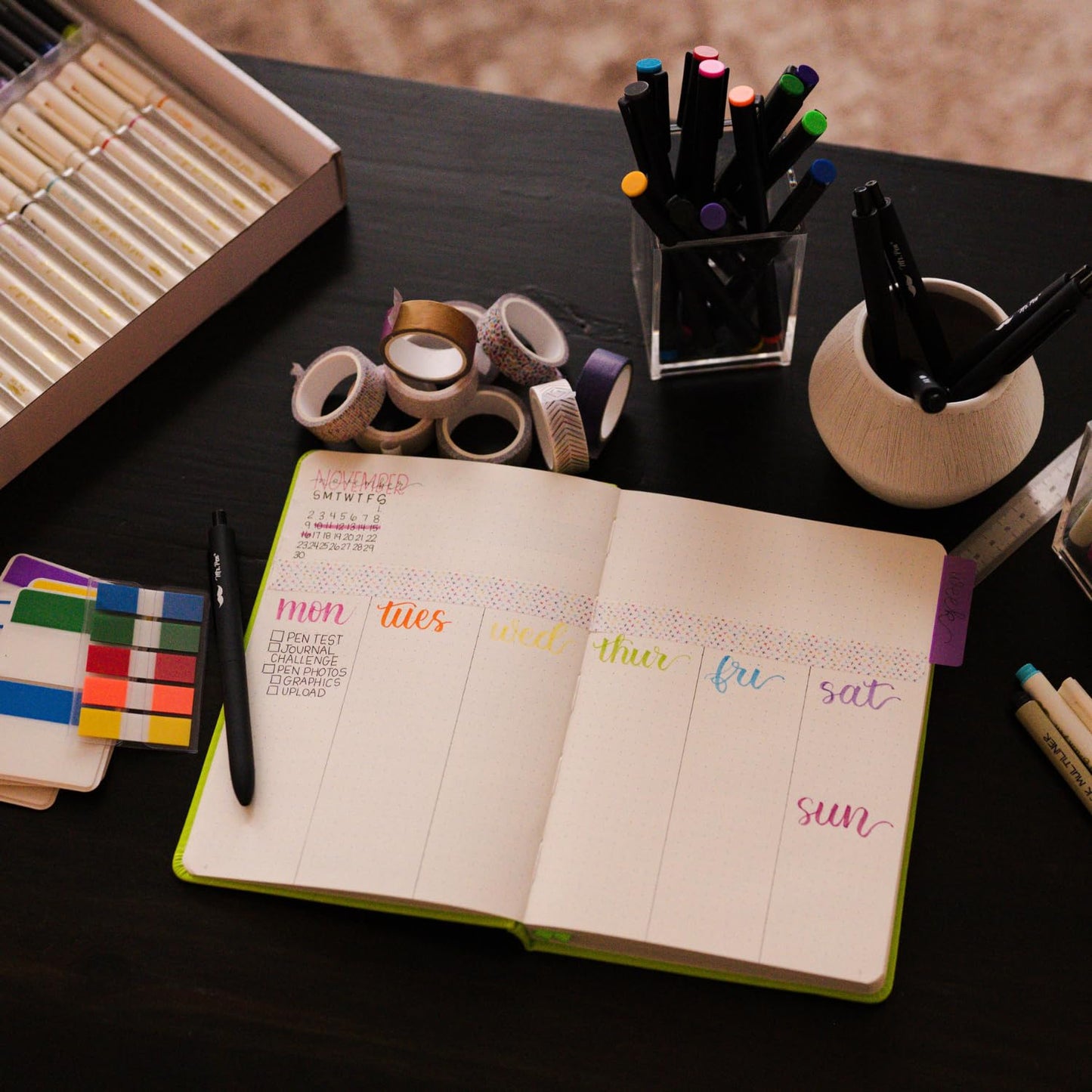 Full collection of Mr. Pen journaling supplies laid out
