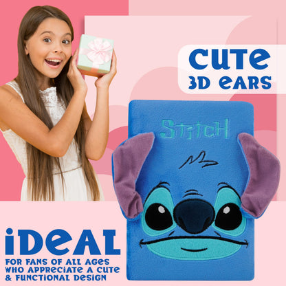 Disney Stitch journal with 3D ears and secure lock