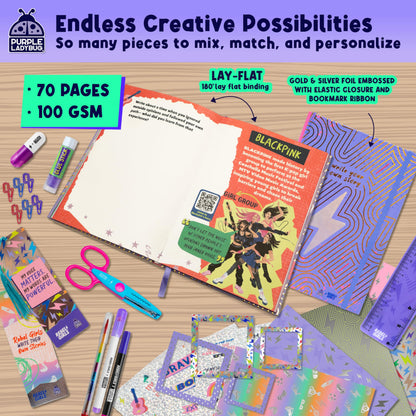 Purple Ladybug craft kit contents spread out