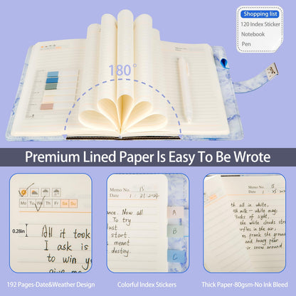 A5 refillable marble notebook for teen girls and women