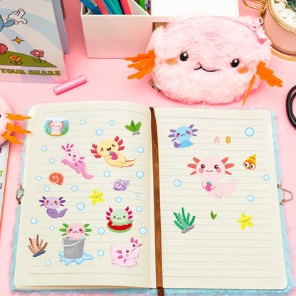 Axolotl coin purse and stationery set for kids