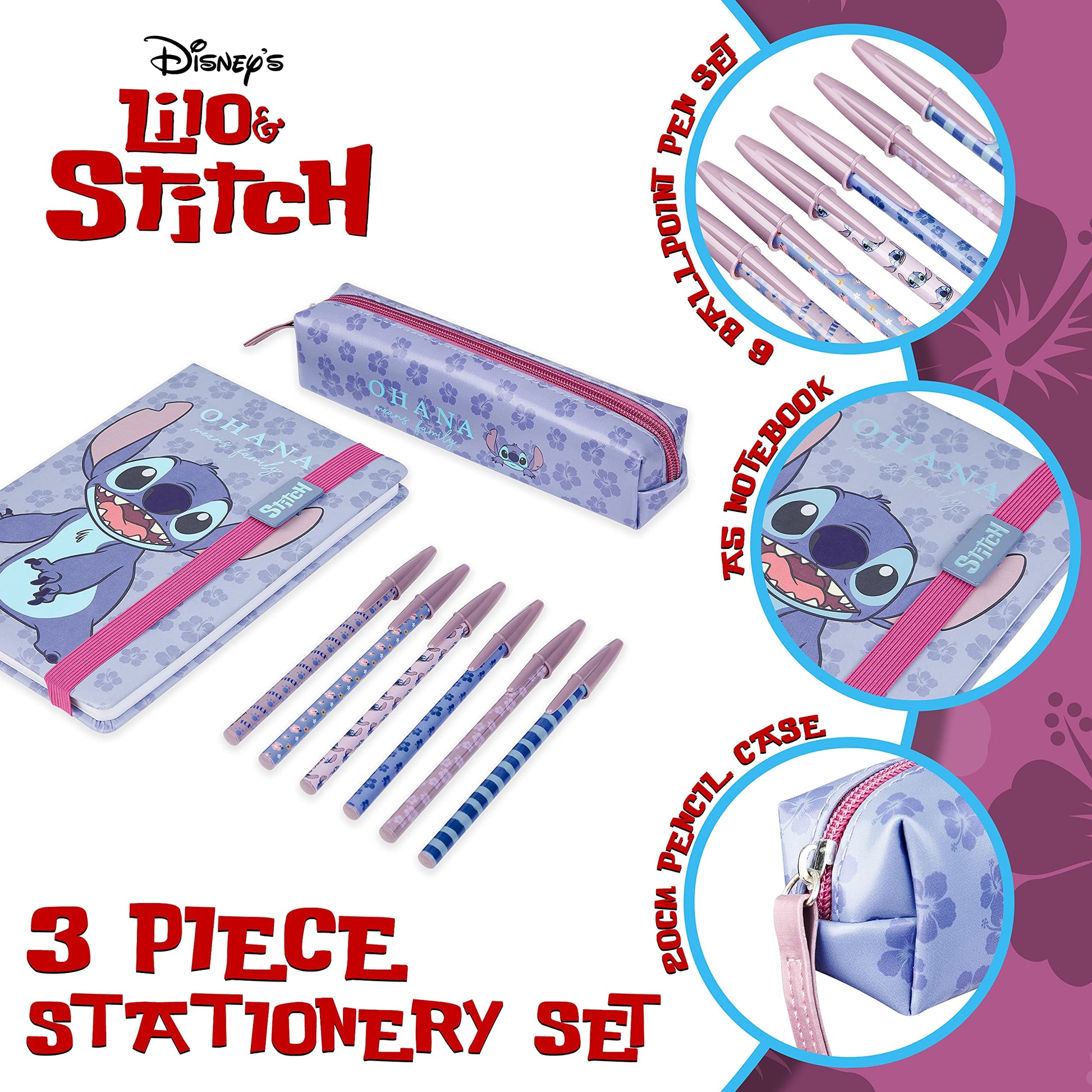 Disney Stitch themed A5 notebook for school or journaling.