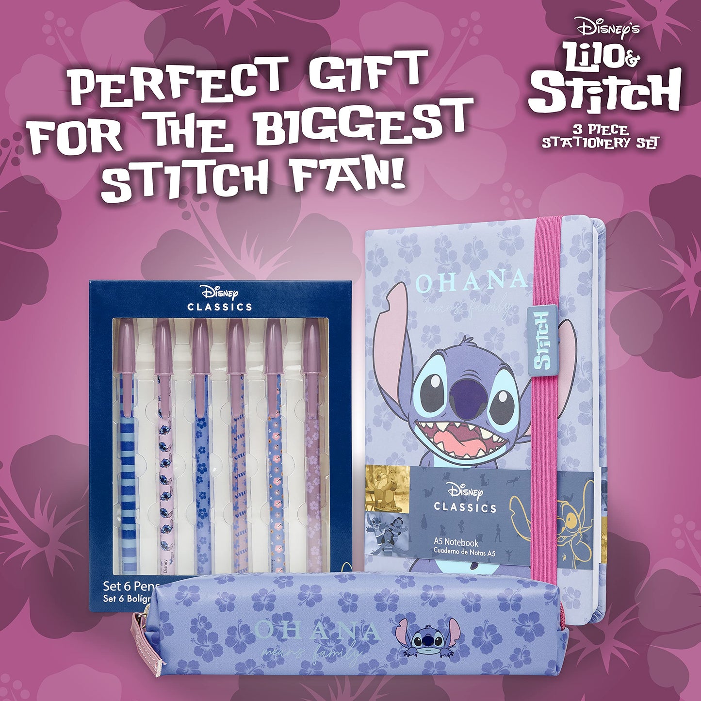 Official Disney Stitch pencil case for desk organization.