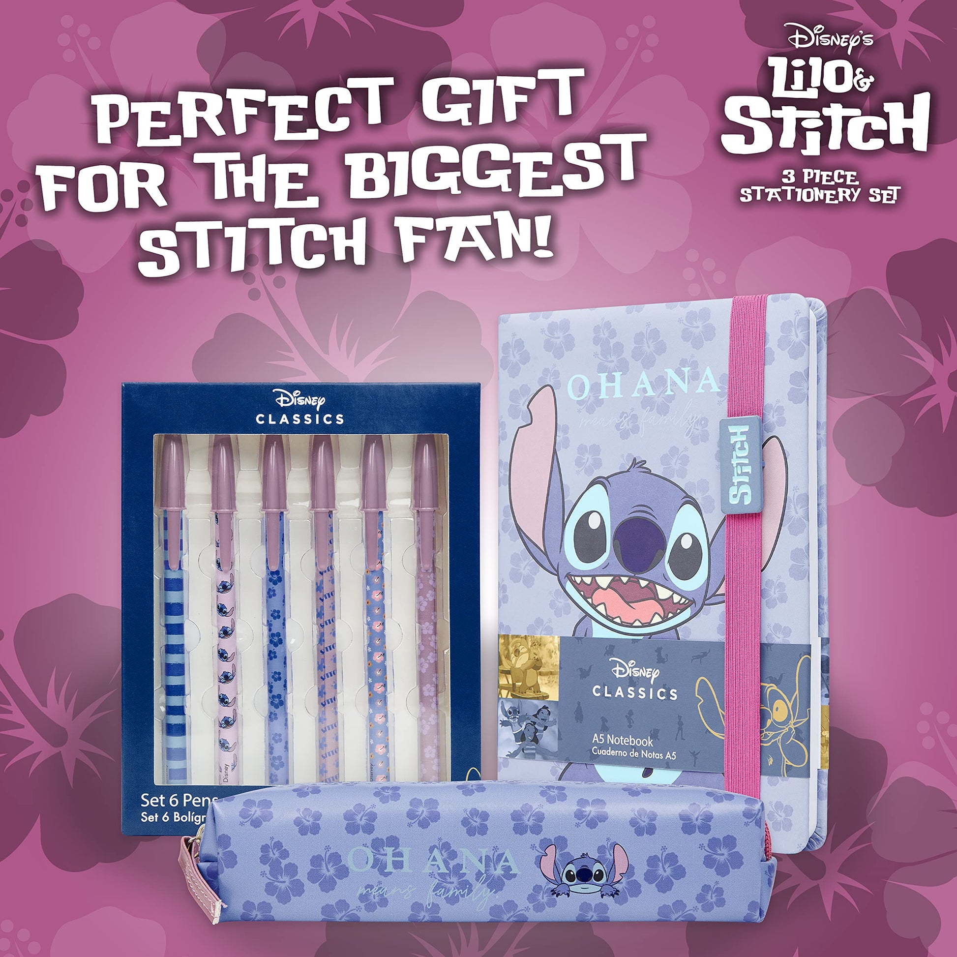 Official Disney Stitch pencil case for desk organization.