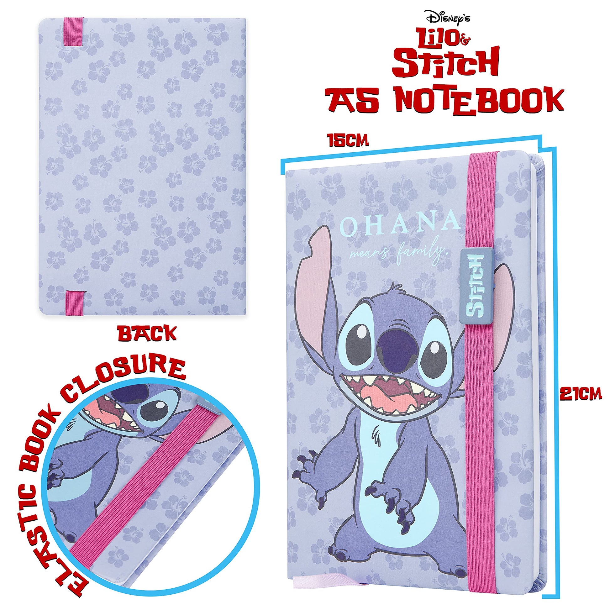 Full collection of Stitch stationery supplies including clips and erasers.