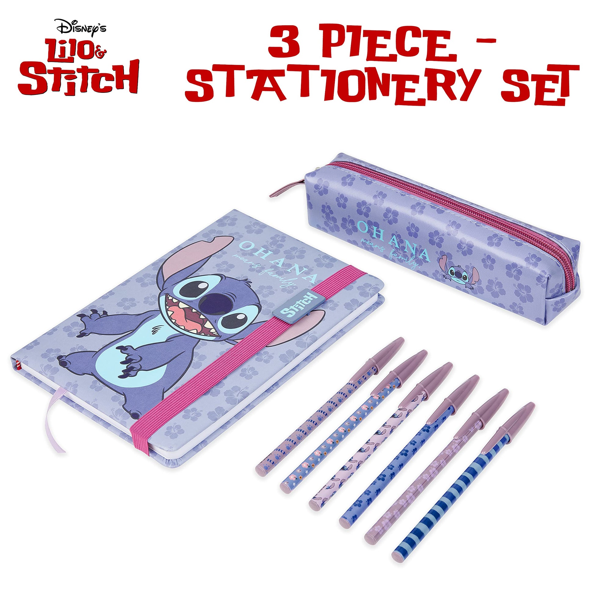 Disney Stitch stationery set gift packaging display.