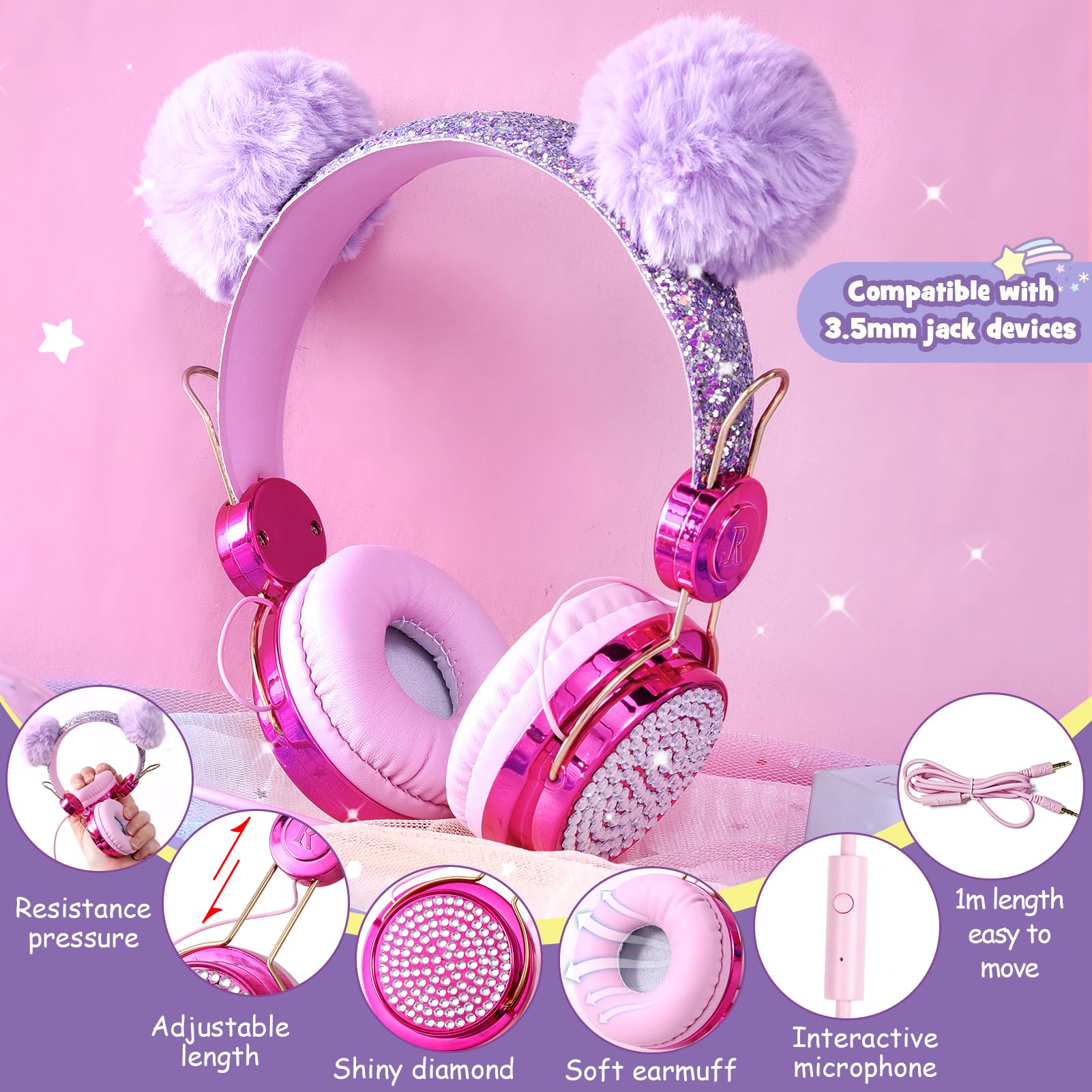 Fluffy plush diary with heart lock from Latocos unicorn set