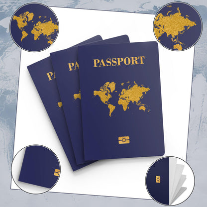 Group of blank passport notebooks for classroom geography projects