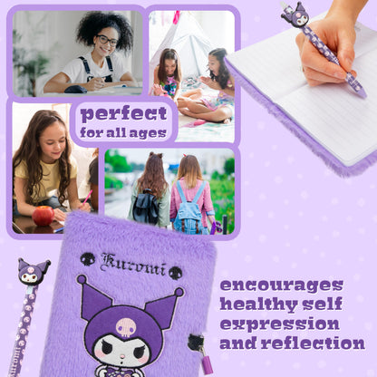 Interior lined pages of the A5 Hello Kitty notebook