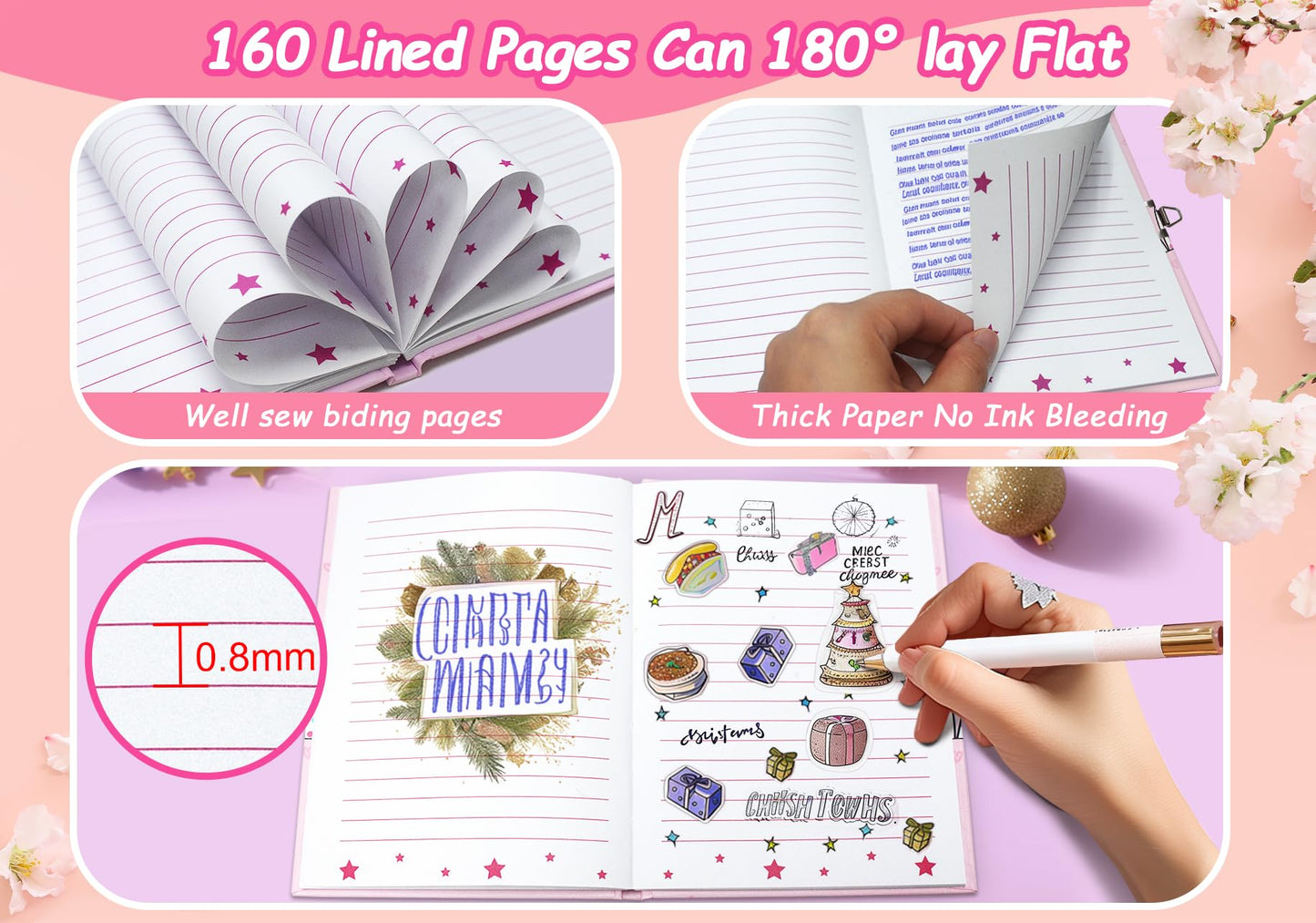 Ginmlyda secret notebook for girls in kids backpack