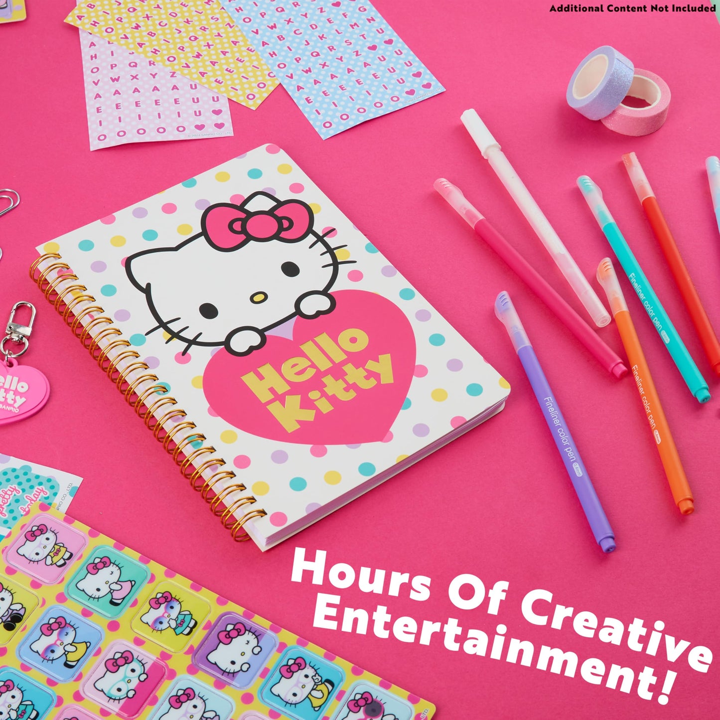 Close up of Hello Kitty DIY journal interior pages