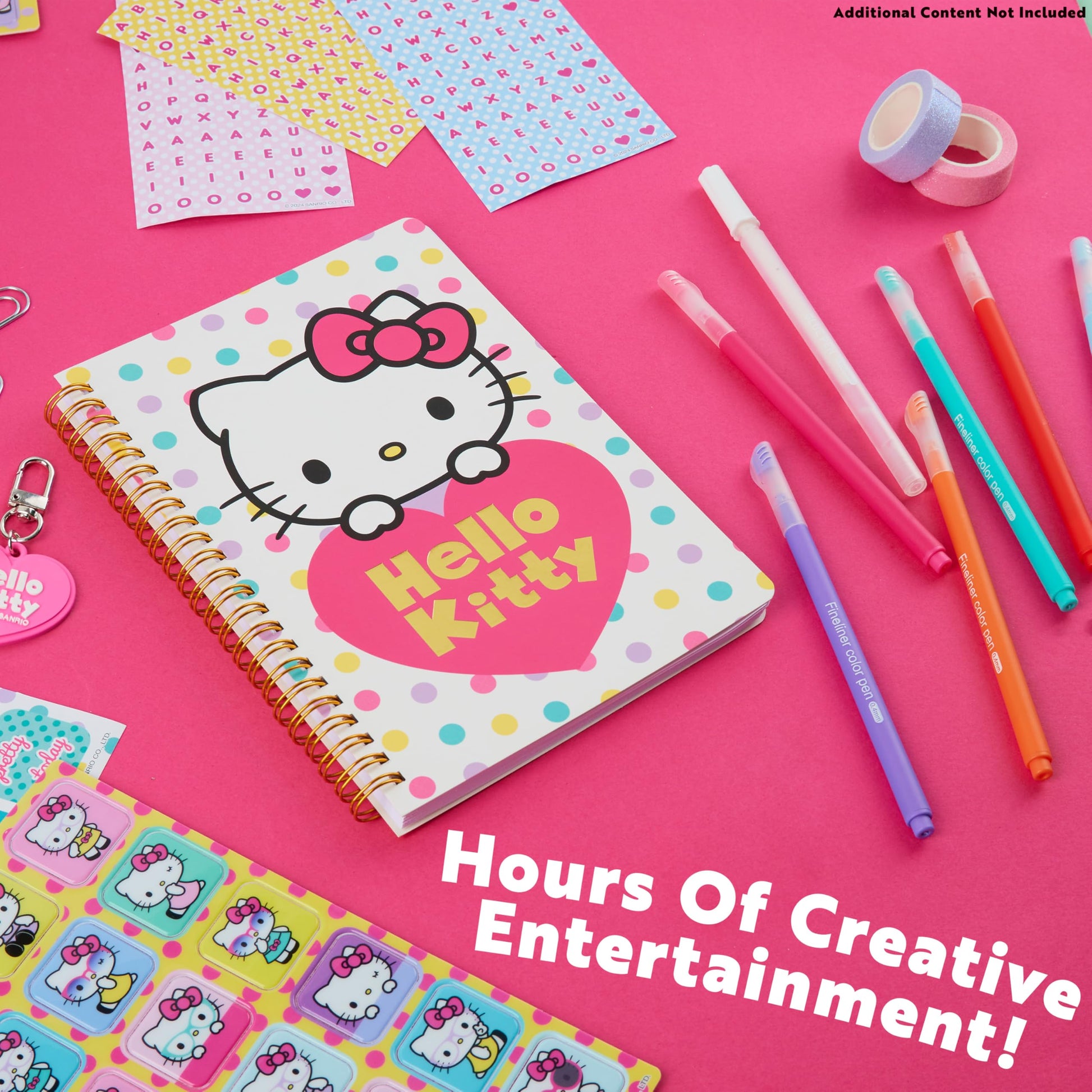 Close up of Hello Kitty DIY journal interior pages