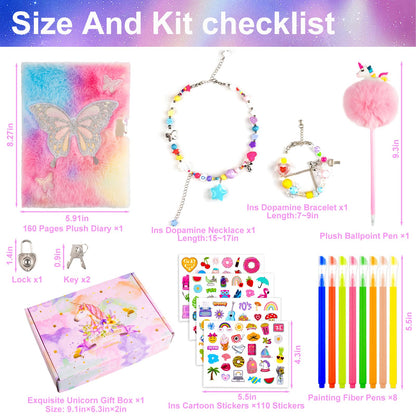 EABUY plush butterfly journal showing secure metal lock