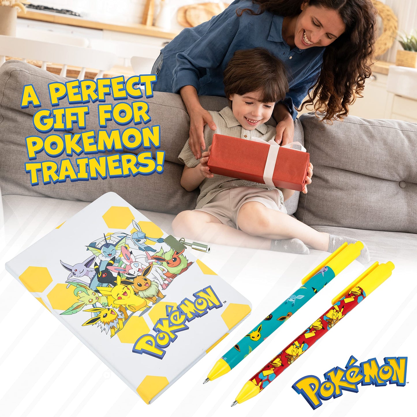 Close up of Pokemon lockable secret diary for kids