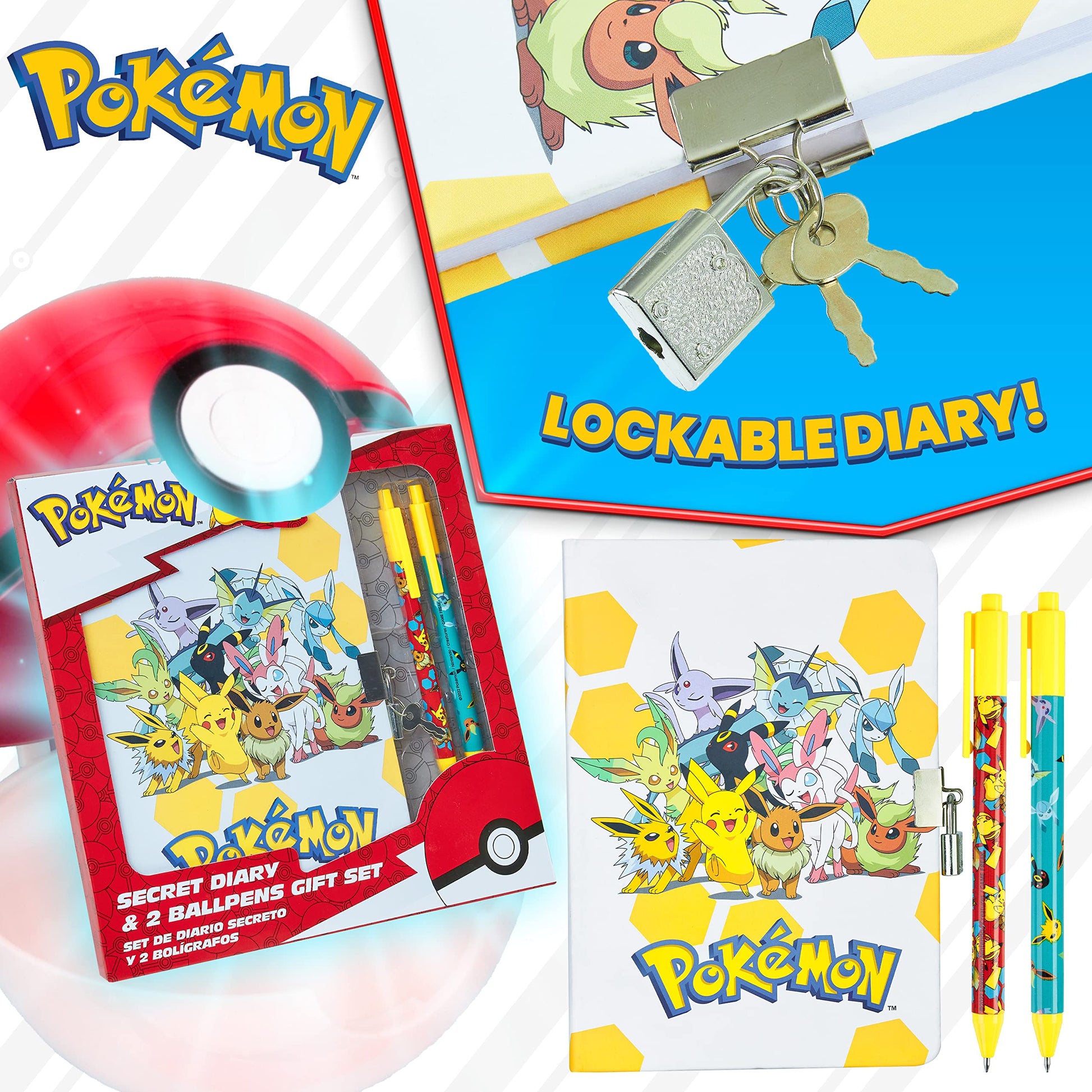 Kids journal with lock and two keys open view