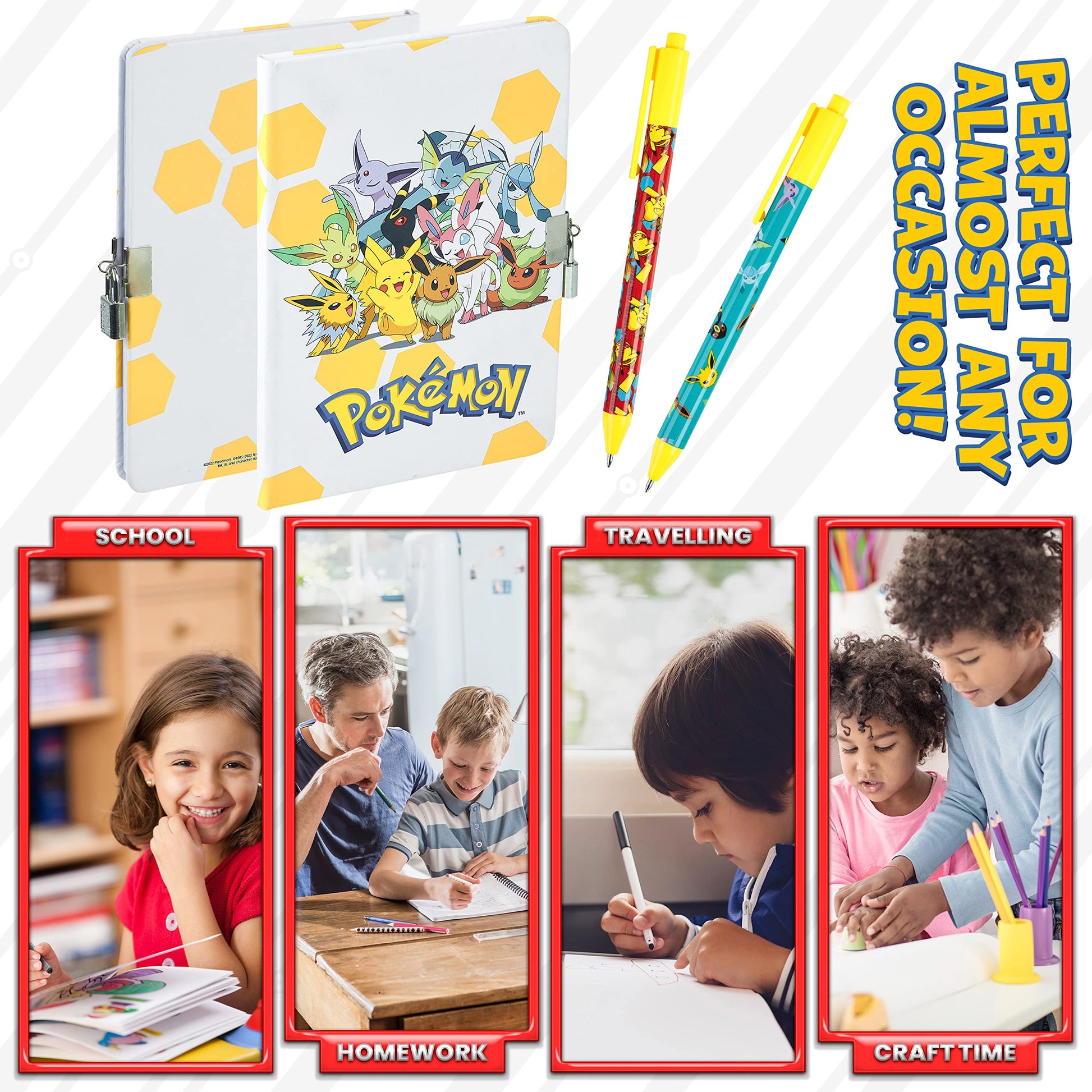 Top view of official Pokemon merchandise notebook set