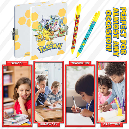 Top view of official Pokemon merchandise notebook set