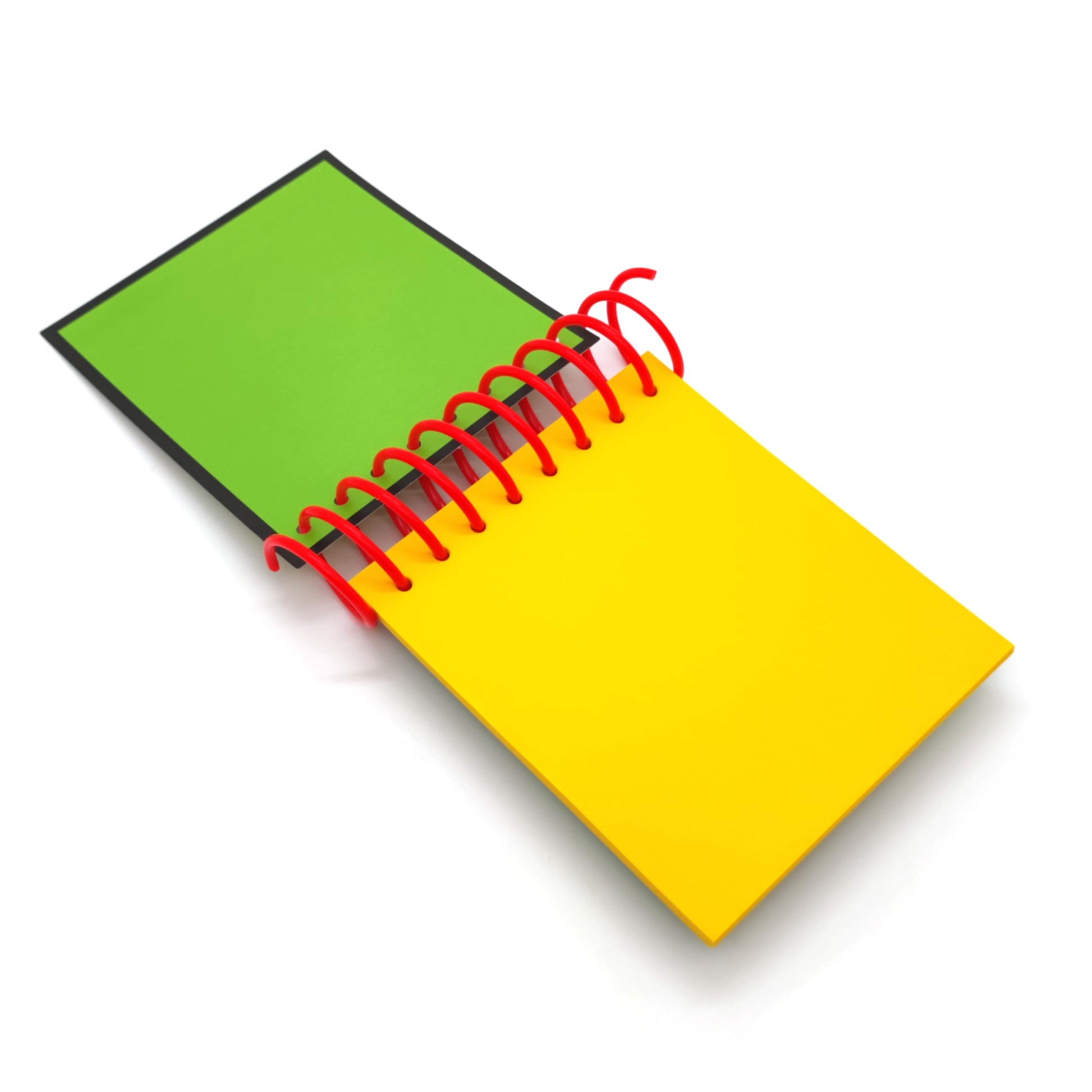 Handcrafted yellow pages inside ASVP Shop notebook