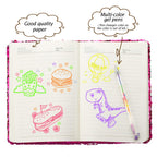 Outus sequin diary showing color changing effect