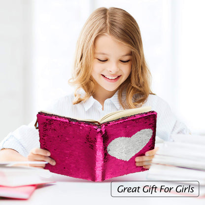 Side profile of Outus heart journal for girls