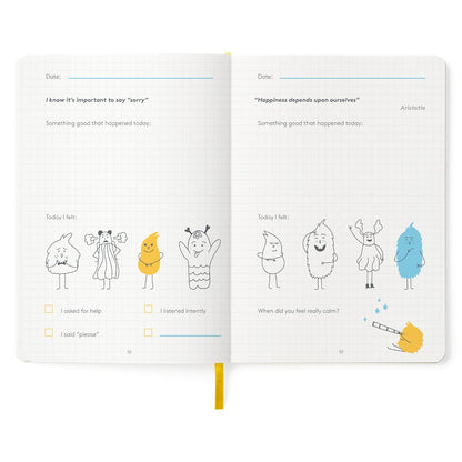 Parent and child sharing a moment using The HappyMe Journal