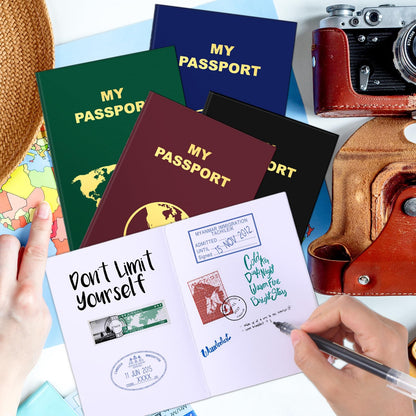 Stack of 48 Lincia blank passport notebooks in assorted vintage colors