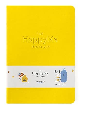 The HappyMe Journal open pages showing daily gratitude prompts