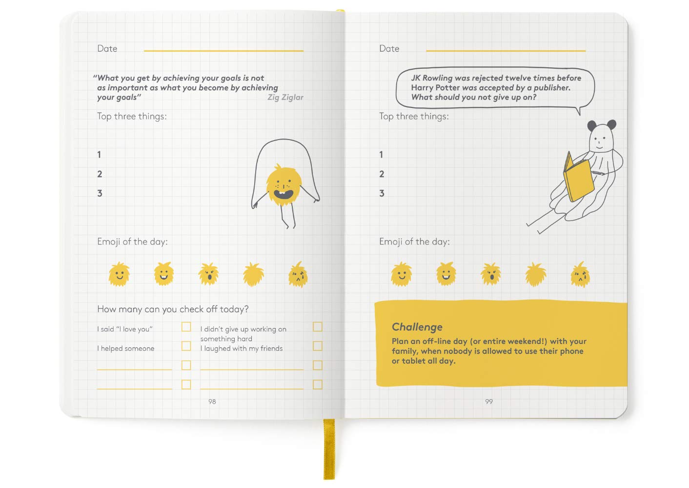Back cover of The HappyMe Journal for kids growth mindset