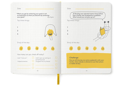 Back cover of The HappyMe Journal for kids growth mindset
