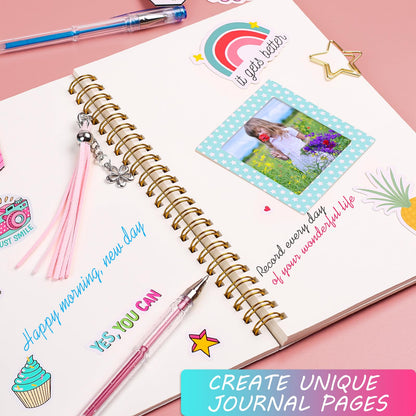 Scrapbook art sheets and cardboard cut-outs for journal layouts