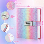 Open view of Jialili girls diary showing high-quality interior paper
