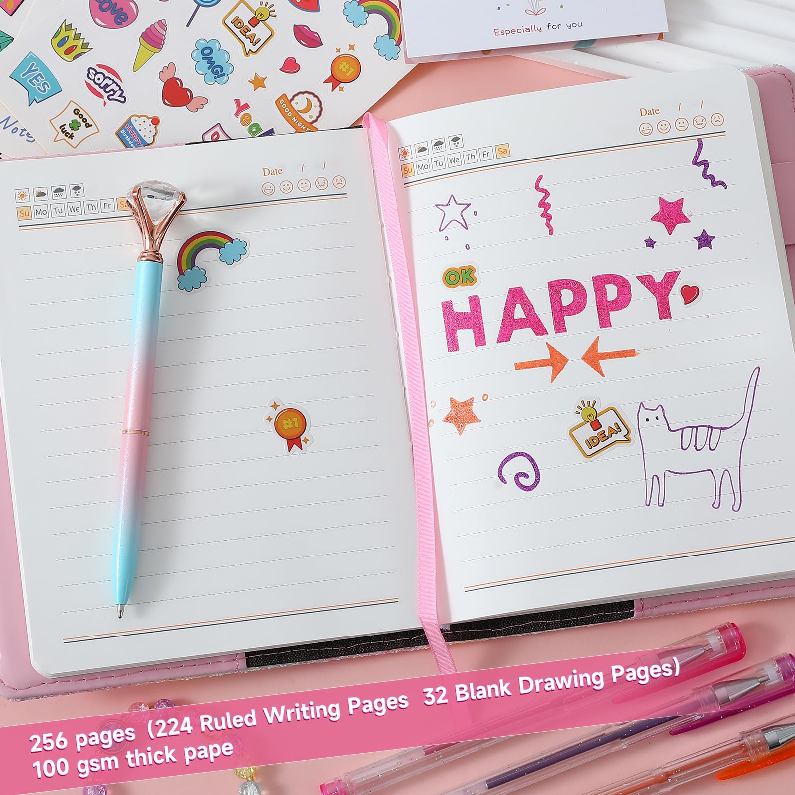 Jialili diary gift set including matching pen and bracelet