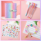 Angle view of color-changing sequin journal for teenagers