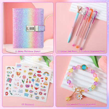 Angle view of color-changing sequin journal for teenagers