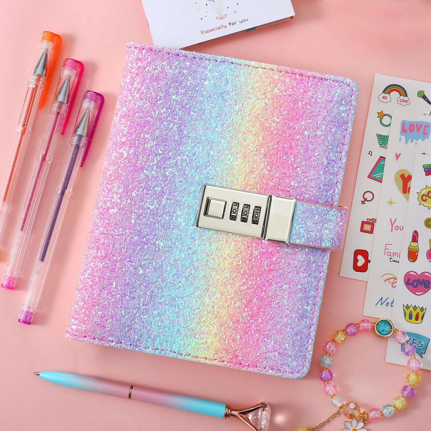 Back view of Jialili password protected notebook