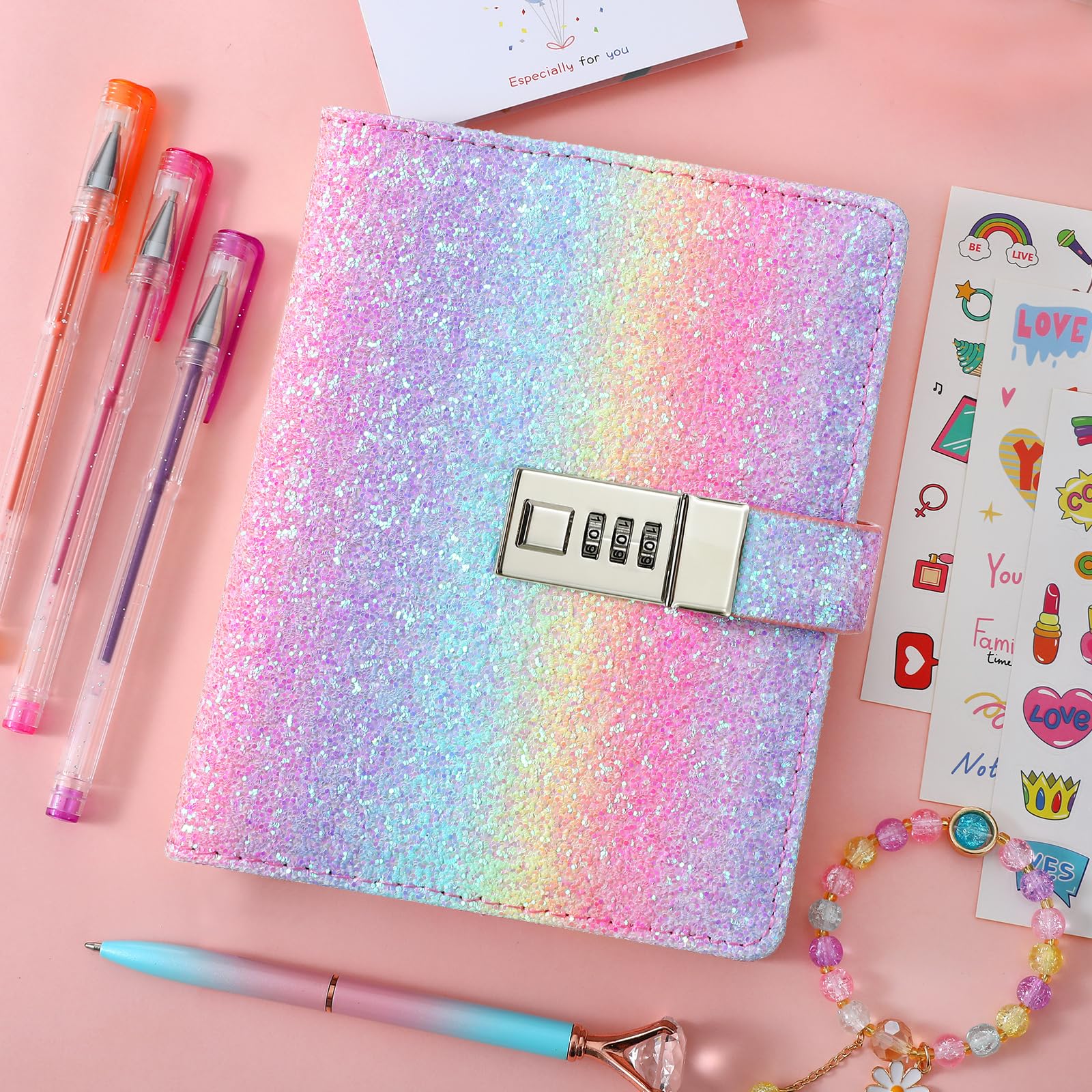Back view of Jialili password protected notebook