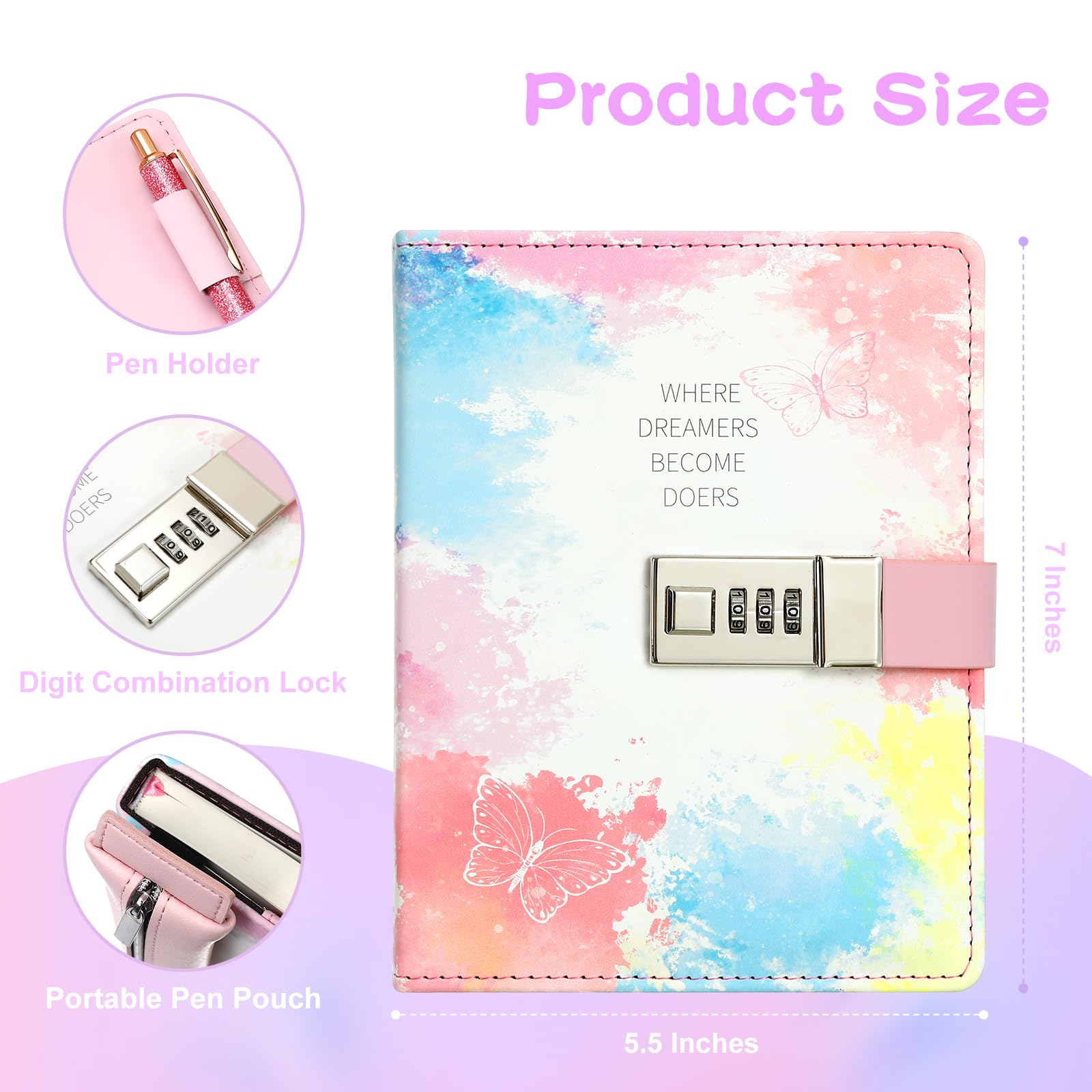 Jialili kids journal set with glitter pens and accessories
