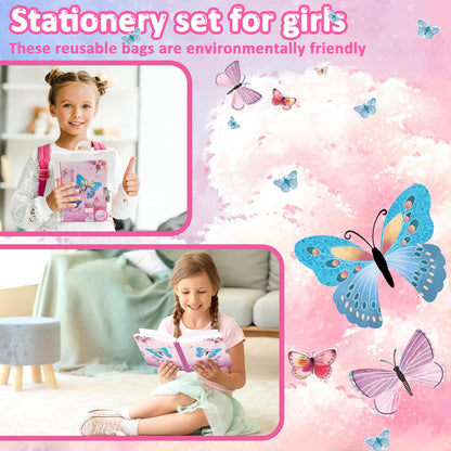 Educational stationery set with ruler and sharpener for kids