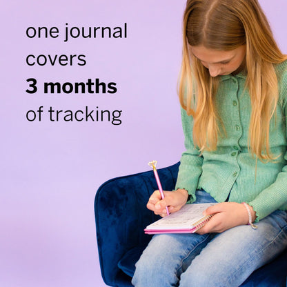 Pink wellness journal for teens by Pixie Cup with floral accents