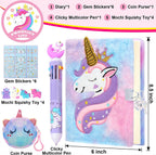 Unicorn diary set with plush purse and accessories