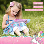 Child using multi-color pen in unicorn diary